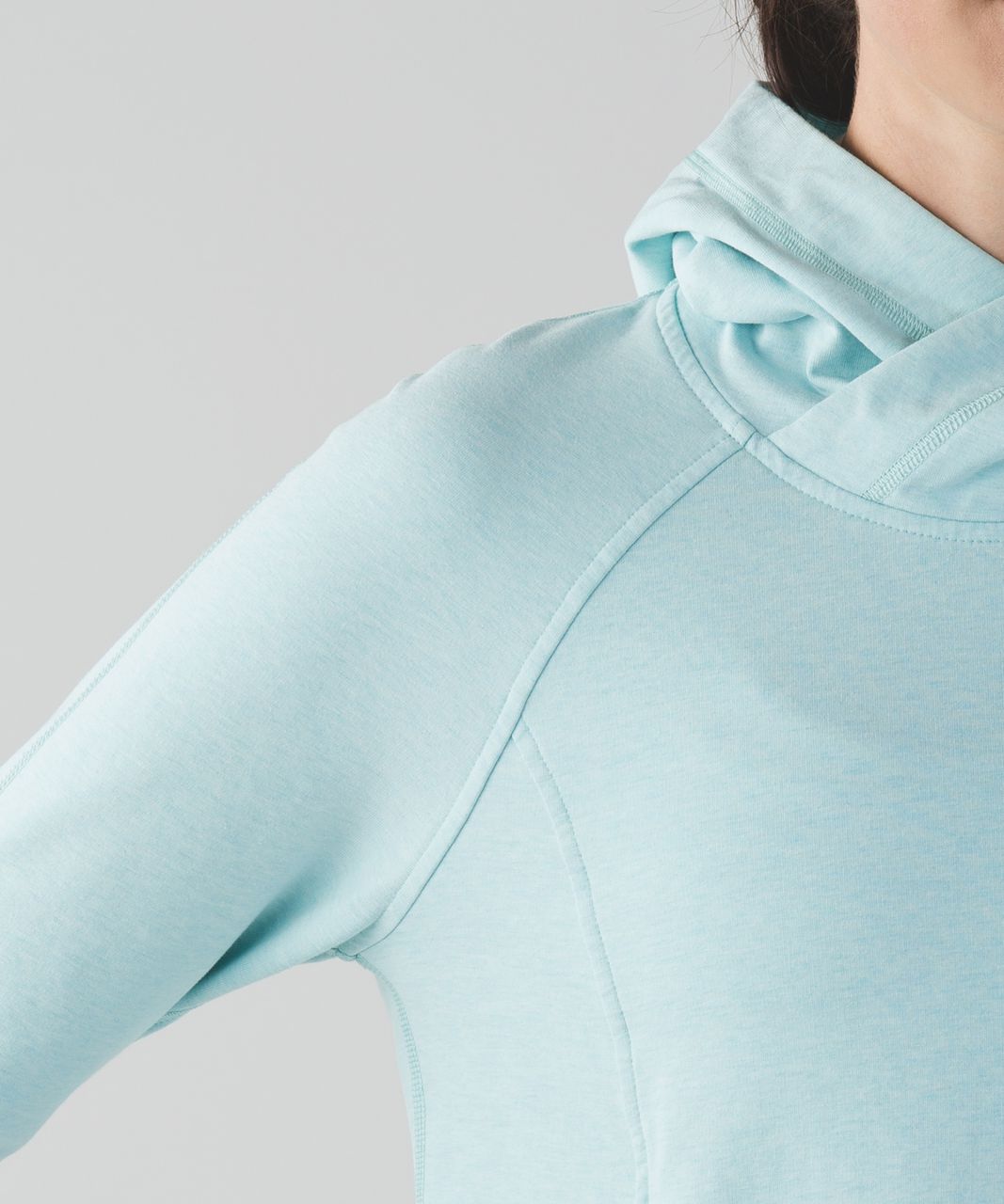 Lululemon All Good Pullover - Heathered Tranquil Blue / White