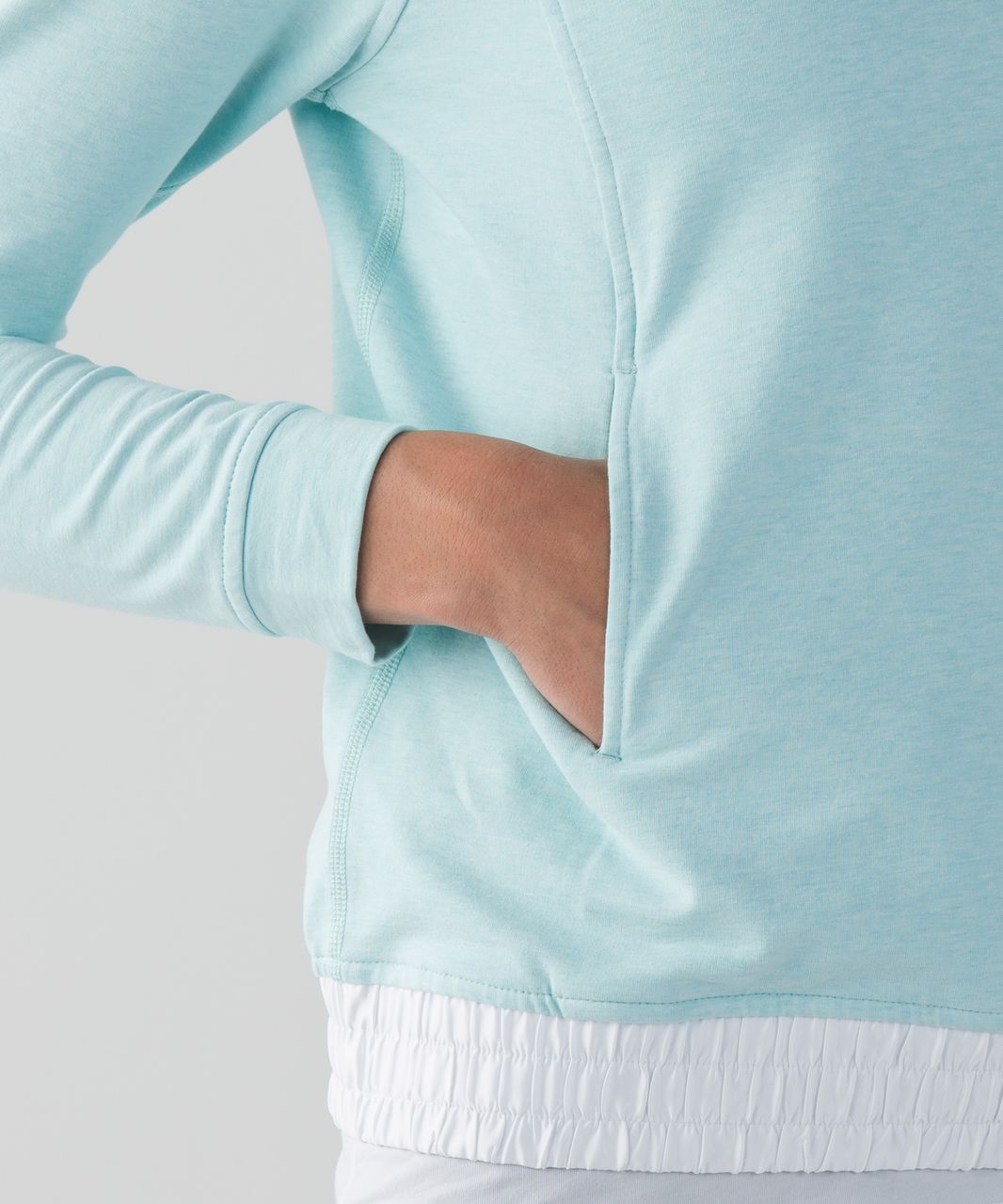 Lululemon All Good Pullover - Heathered Tranquil Blue / White