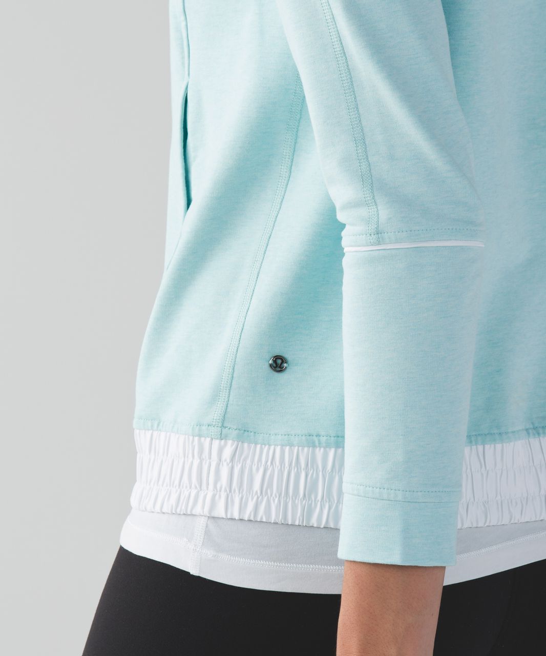 Lululemon All Good Pullover - Heathered Tranquil Blue / White