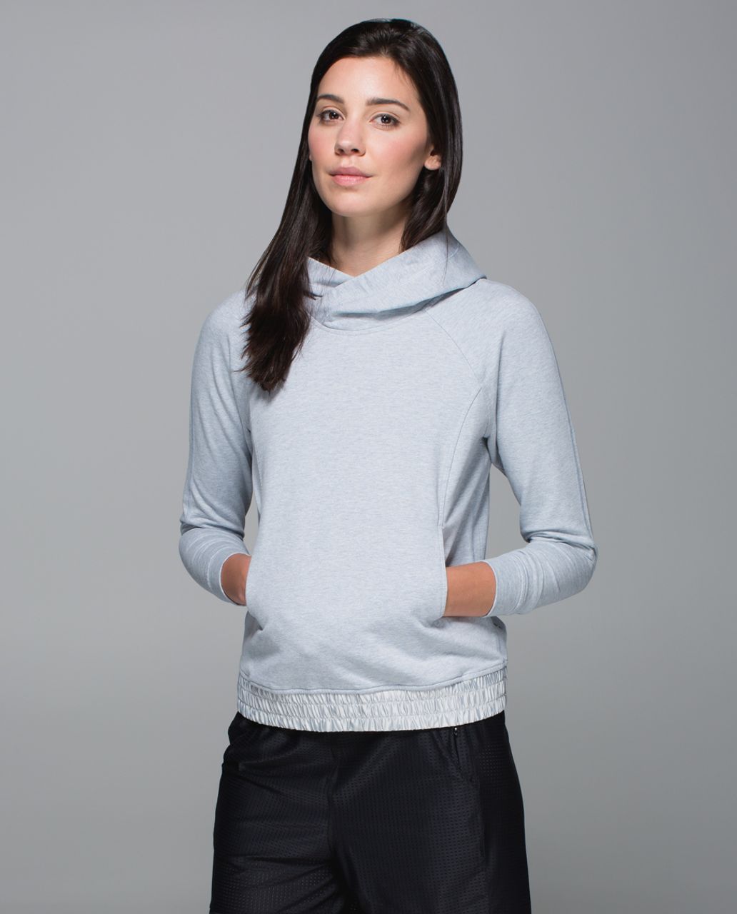 Lululemon All Good Pullover - Heathered Hazy Silver / Silver Spoon