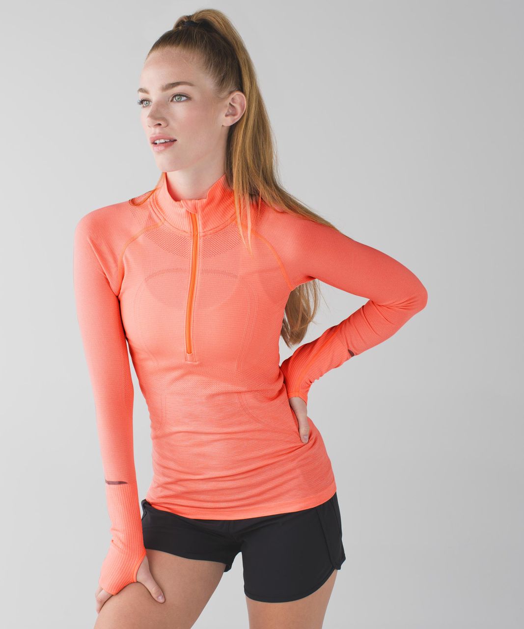 Lululemon Swiftly Tech 1/2 Zip - Heathered Grapefruit - lulu fanatics