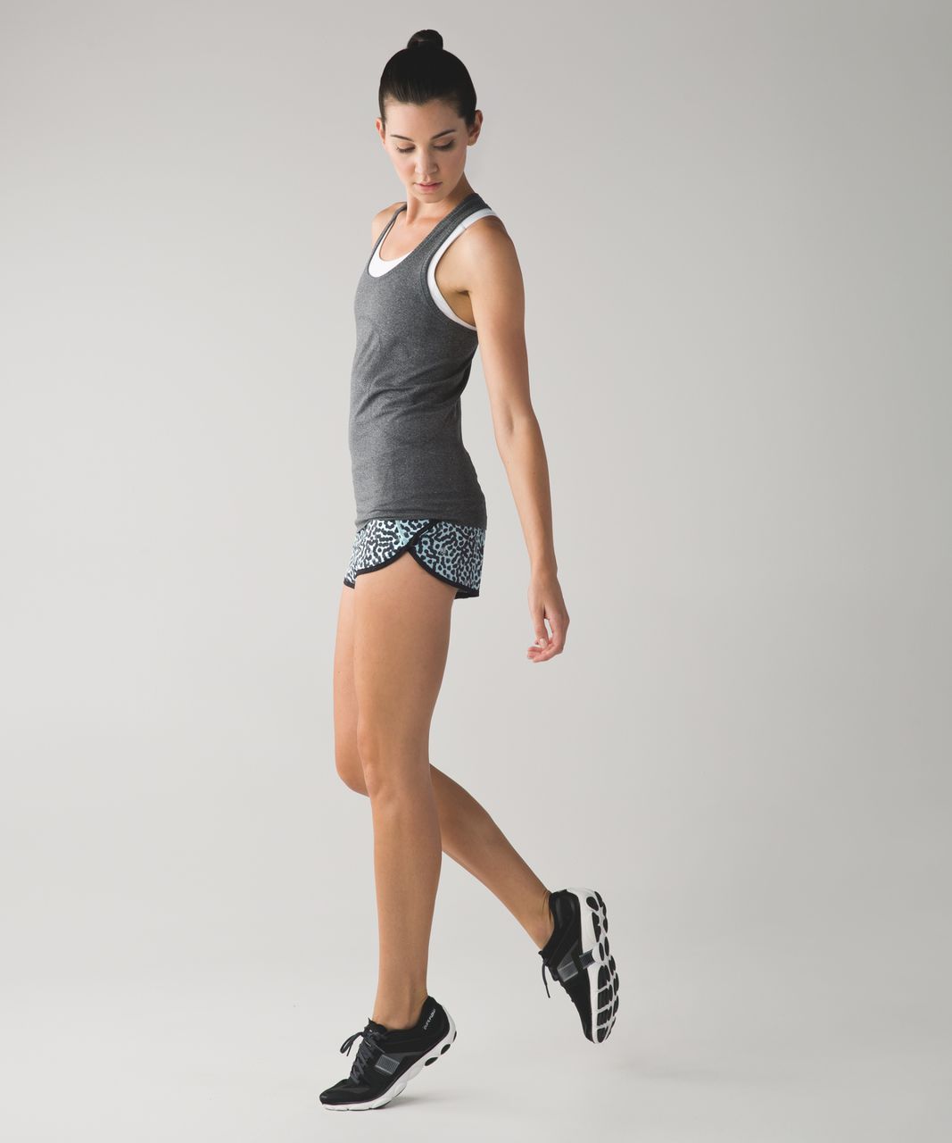 Lululemon Run:  Speed Short *Block-It Pocket - Ace Spot Tranquil Blue Black / Black