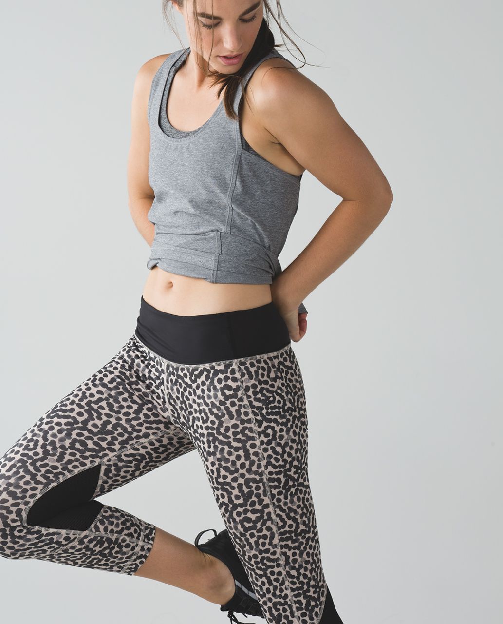 Lululemon Pace Rival Crop *Full-On Luxtreme - Ace Spot Grain Black / Black  - lulu fanatics