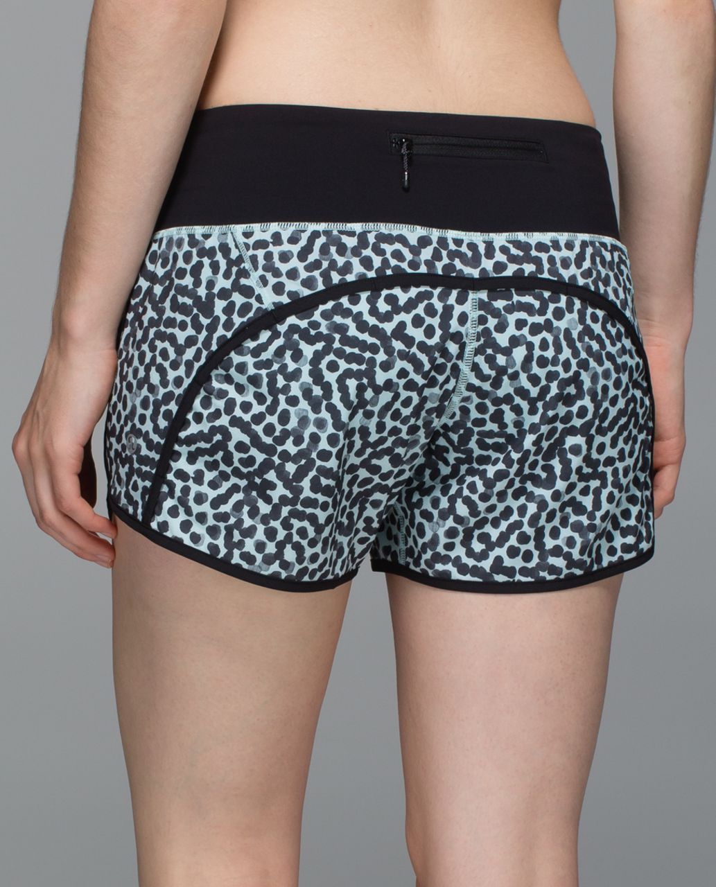 Lululemon Run Times Short *4-way Stretch - Ace Spot Tranquil Blue Black / Black