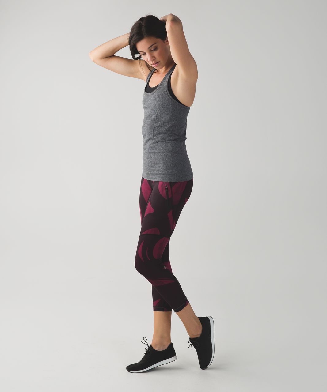 Lululemon All Sport Crop - Back Spin Stroke Dashing Purple Black