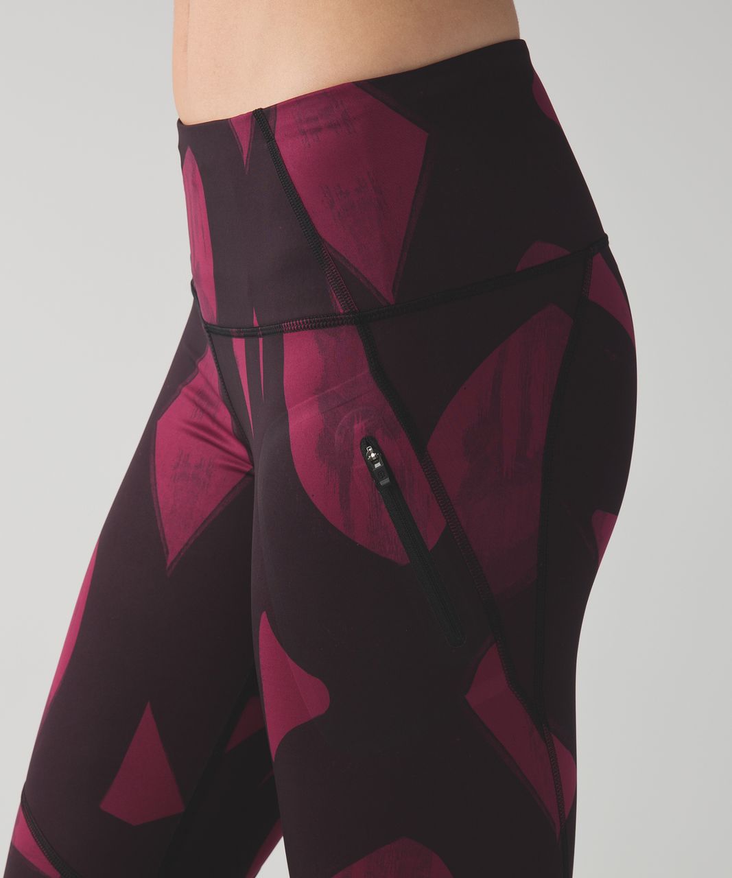 Lululemon All Sport Crop - Back Spin Stroke Dashing Purple Black