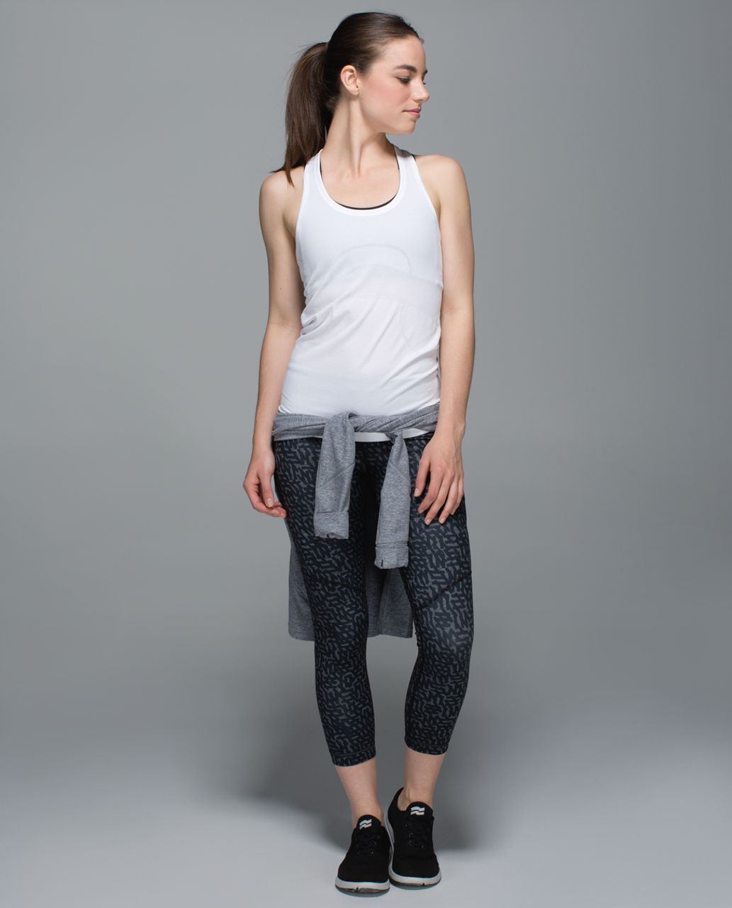 Lululemon All Sport Crop - Heathered Net Pop Black Multi