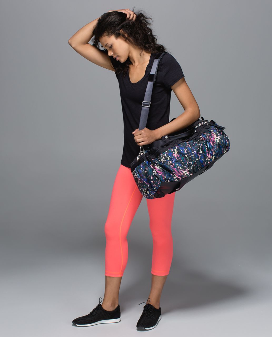 Lululemon Gym To Win Duffel - Floral Backdrop Black Multi / Deep Coal