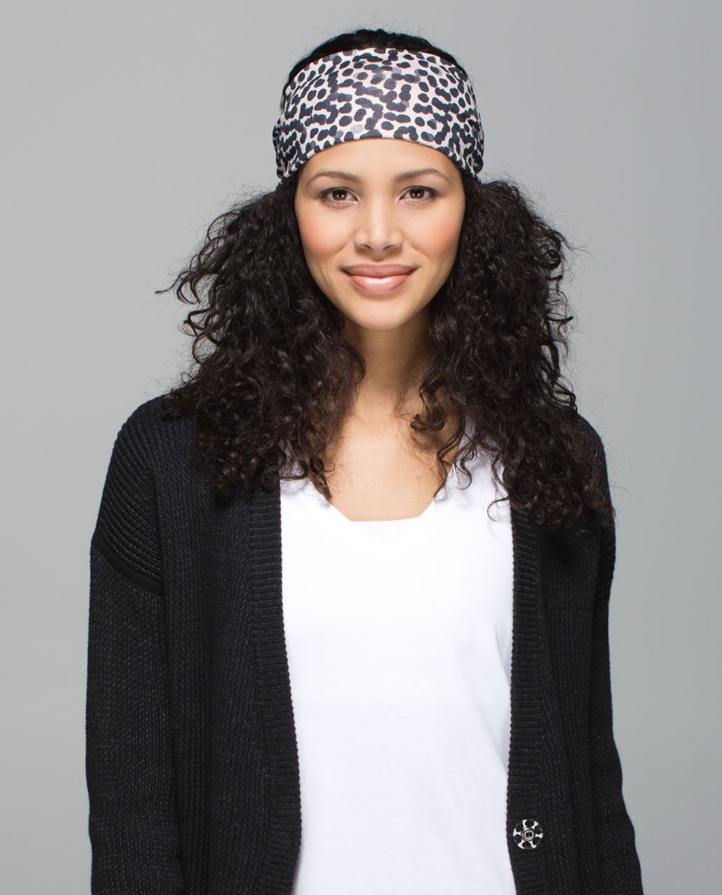 Lululemon Fringe Fighter Headband - Ace Spot Grain Black / Heathered Alarming