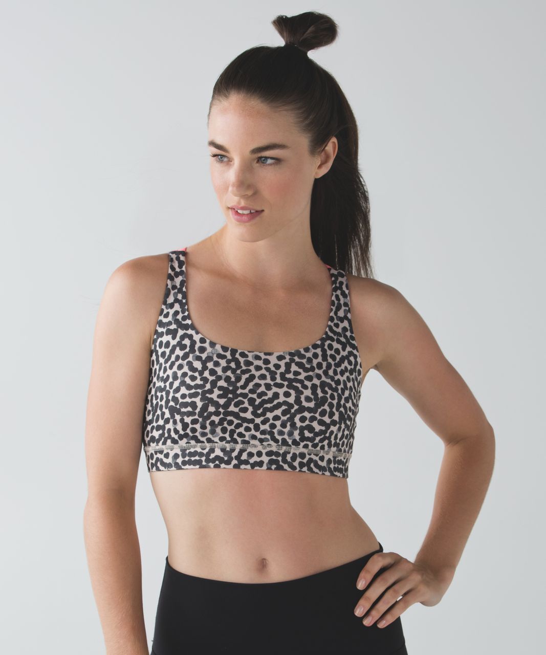 Lululemon Energy Bra - Ace Spot Grain Black / Grapefruit