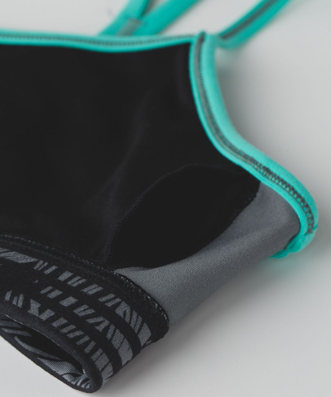 Lululemon Flow Y Bra IV - Stripe Play Slate Black / Bali Breeze / Black