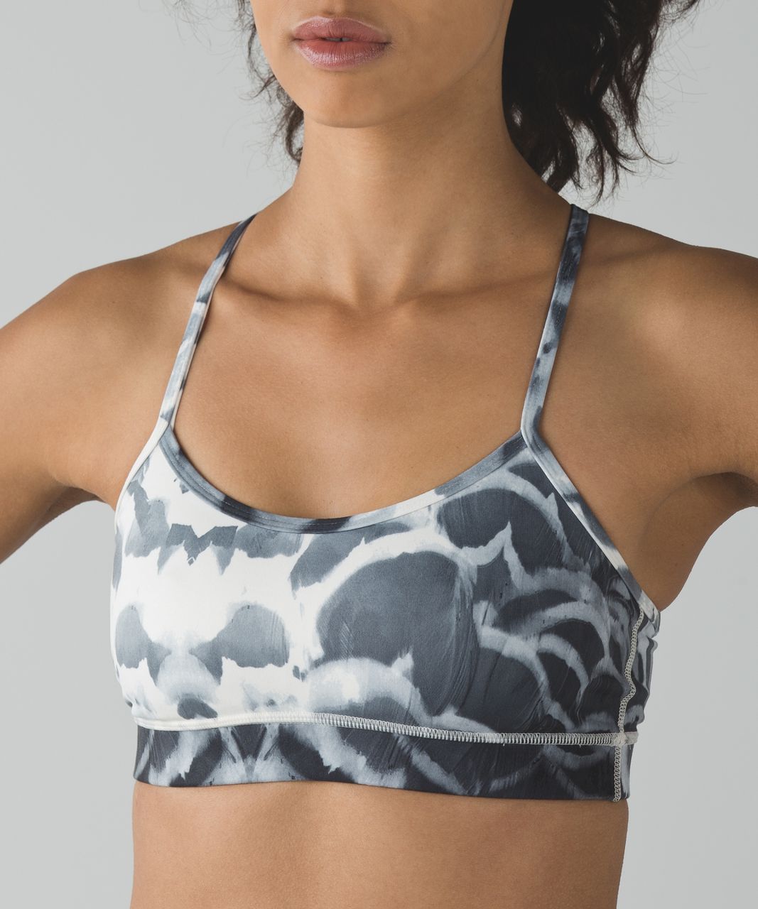 Lululemon Flow Y Bra IV - Pretty Plume Angel Wing Black