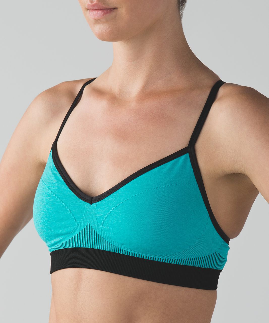 Lululemon Hold Your Om Bra II - Heathered Peacock Blue - lulu fanatics