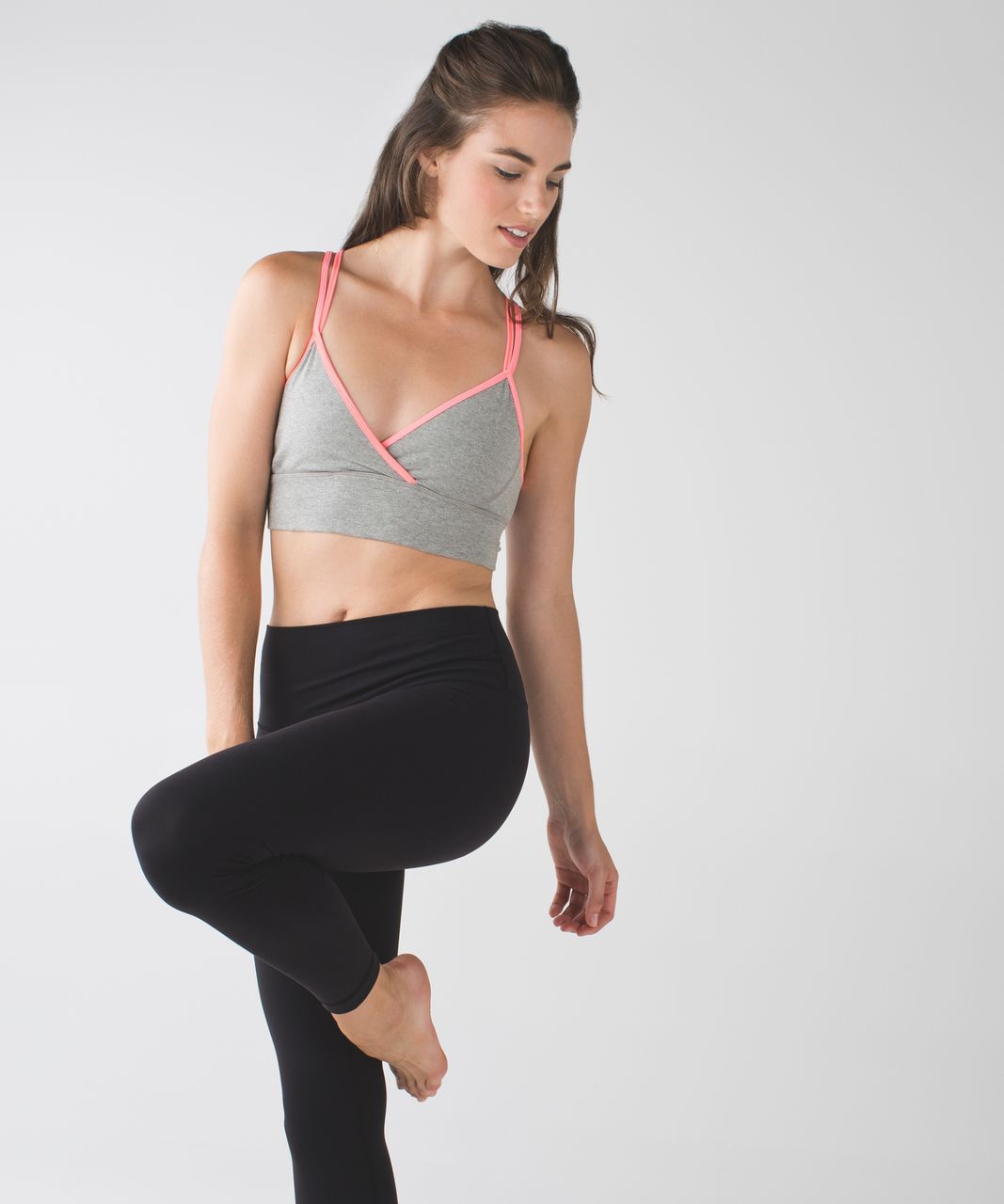 Lululemon Superb Bra - Heathered Medium Grey / Grapefruit