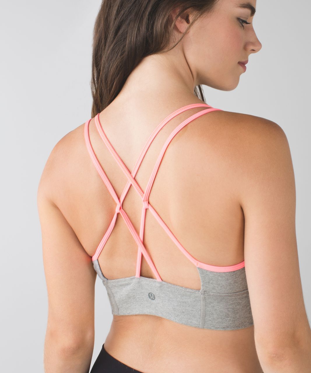 Lululemon Superb Bra - Heathered Medium Grey / Grapefruit