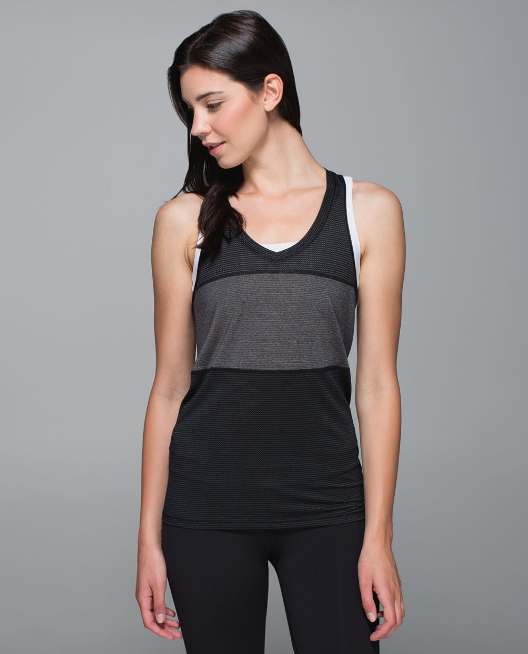 Lululemon Pedal To The Medal Singlet - Black /  Heathered Black