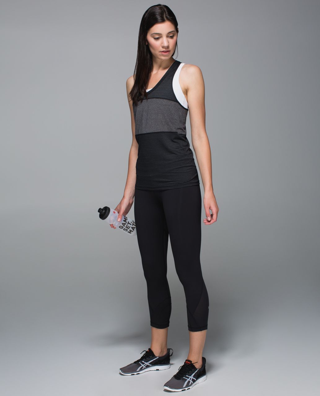 Lululemon Pedal To The Medal Singlet - Black /  Heathered Black