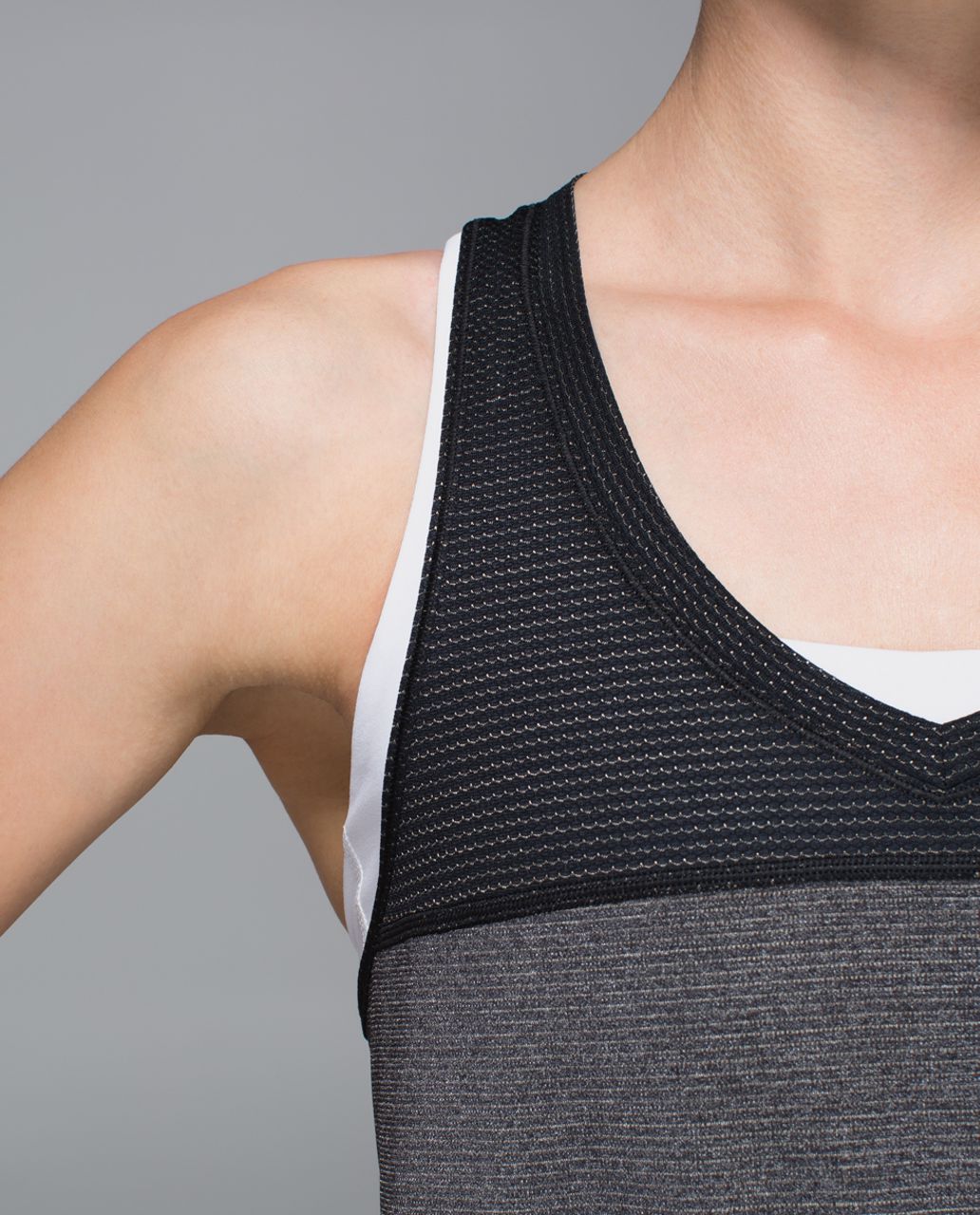 Lululemon Pedal To The Medal Singlet - Black /  Heathered Black