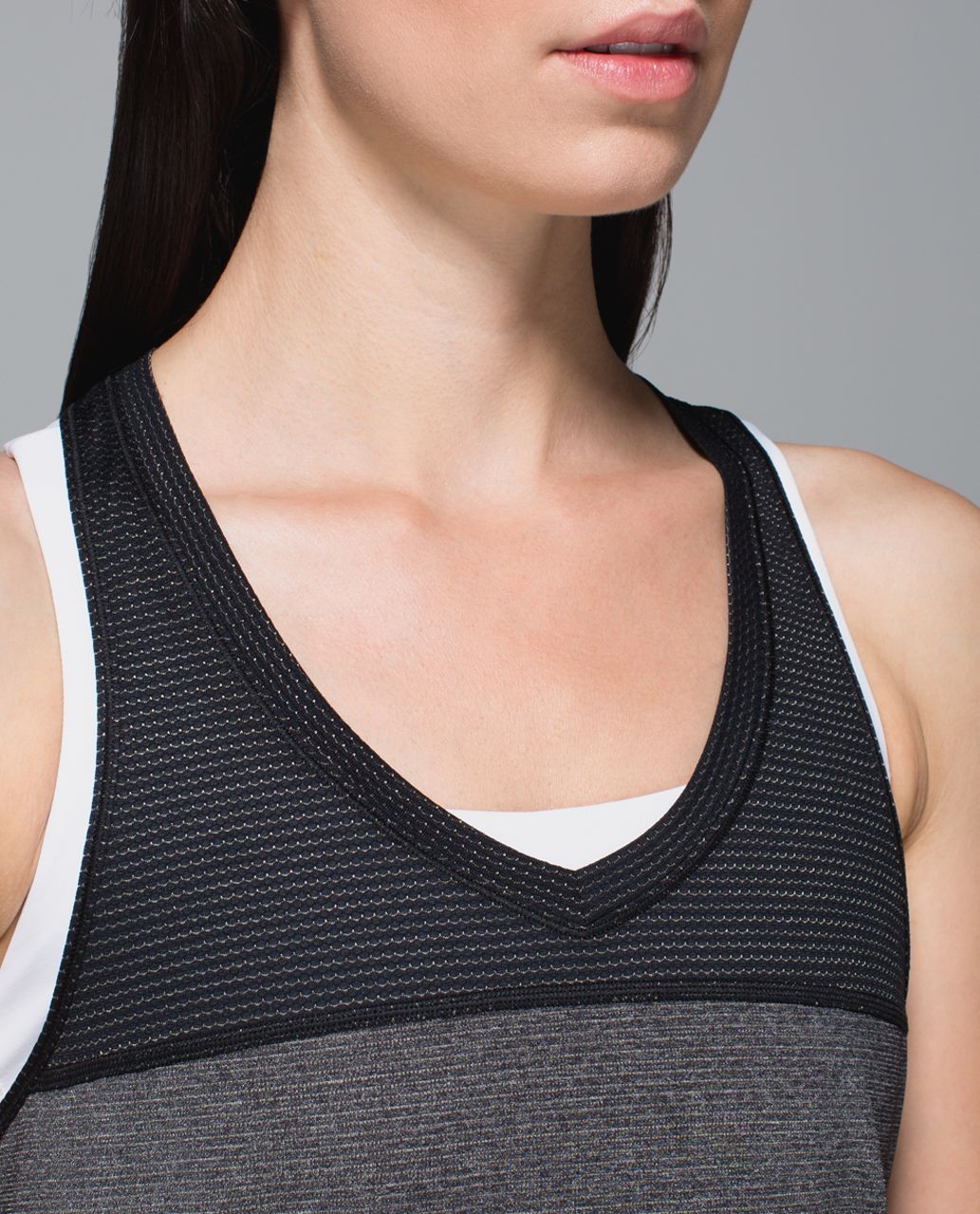 Lululemon Pedal To The Medal Singlet - Black /  Heathered Black