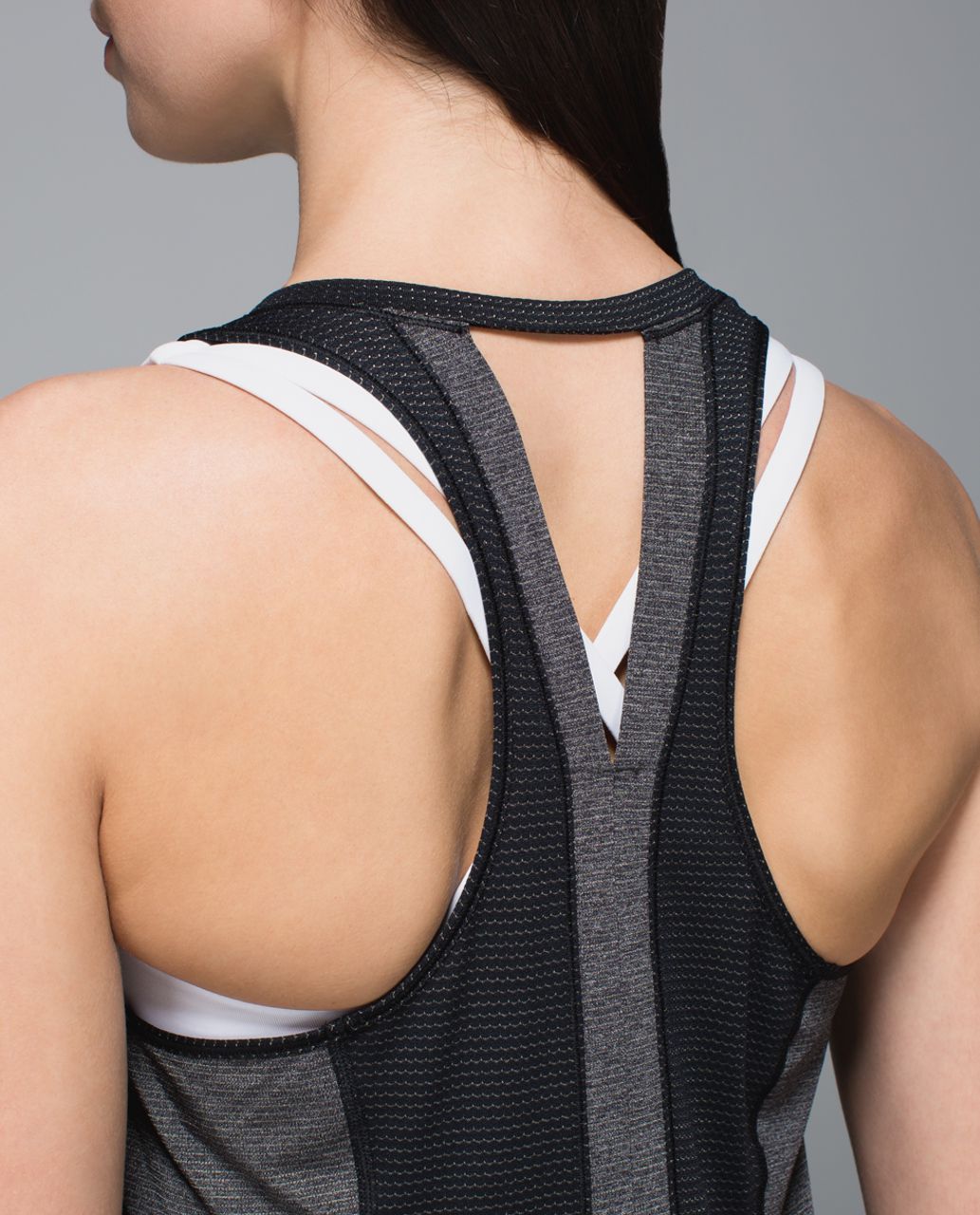 Lululemon Pedal To The Medal Singlet - Black /  Heathered Black