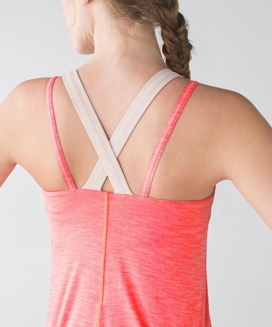 Lululemon Run For Gold Tank - Heathered Electric Coral / Naked