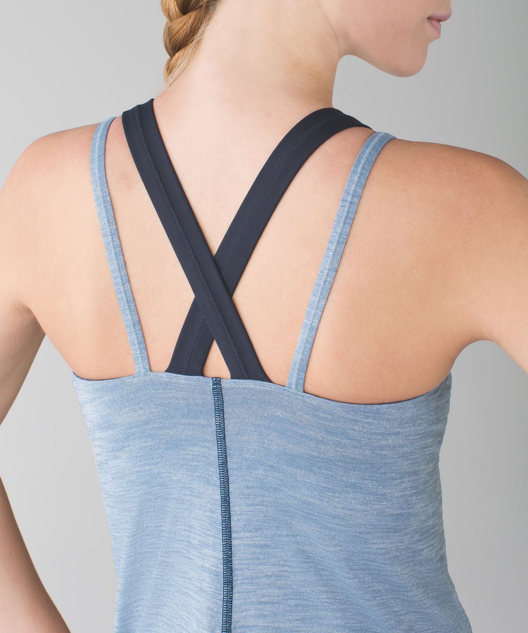 Lululemon Run For Gold Tank - Heathered Blue Denim / Deep Navy