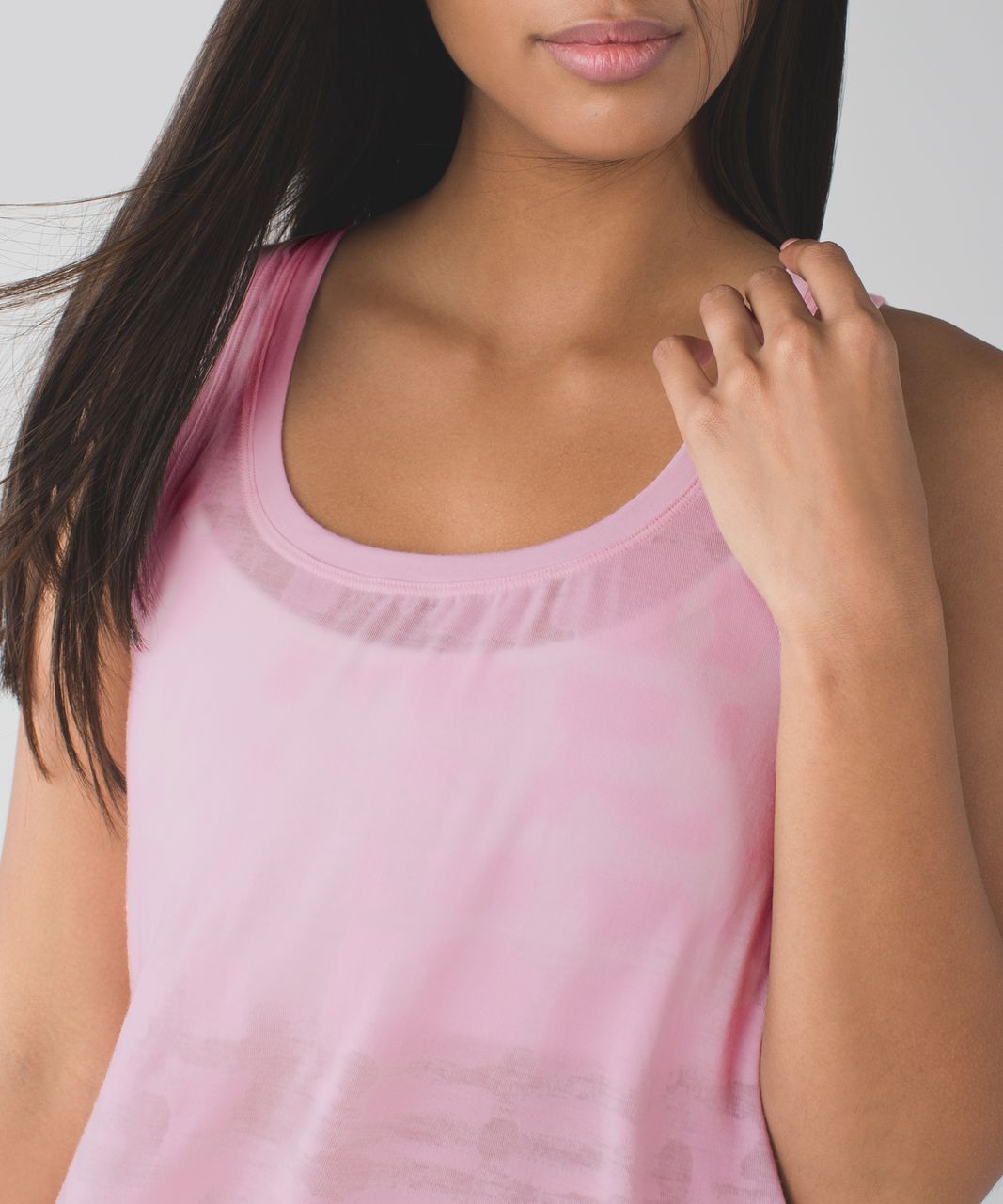 Lululemon Go Om Tank - Ghost Weave Burnout Strawberry Milkshake / Mini Ghost Weave Burnout Strawberry Milkshake