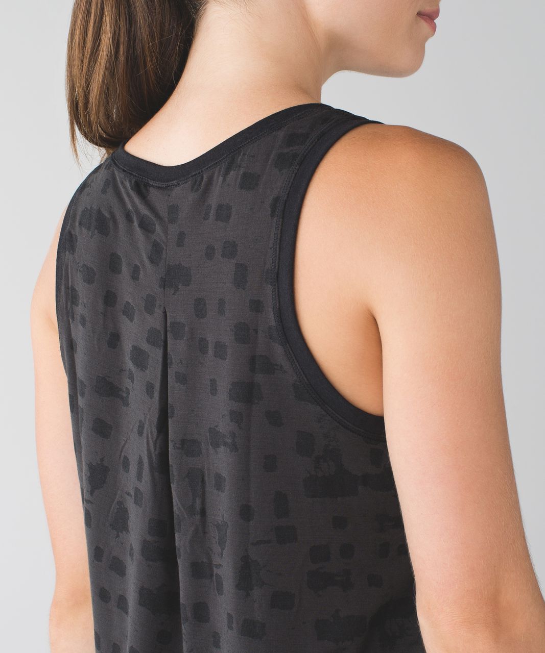 Lululemon Go Om Tank - Ghost Weave Burnout Black / Mini Ghost Weave Burnout Black