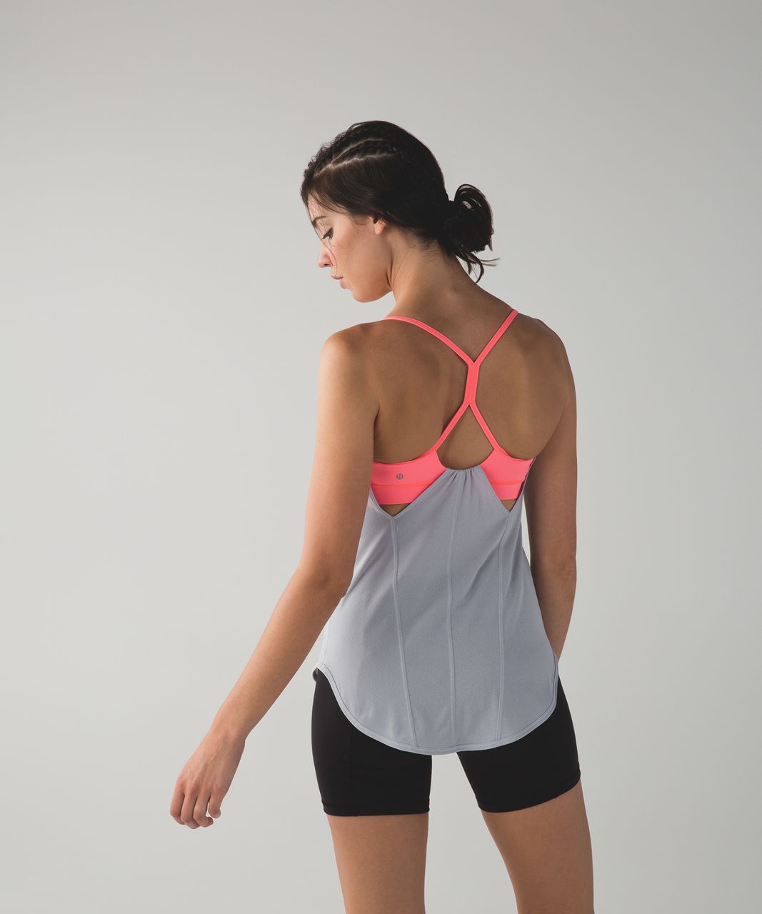 Lululemon Roll Out Tank - Silver Fox / Grapefruit