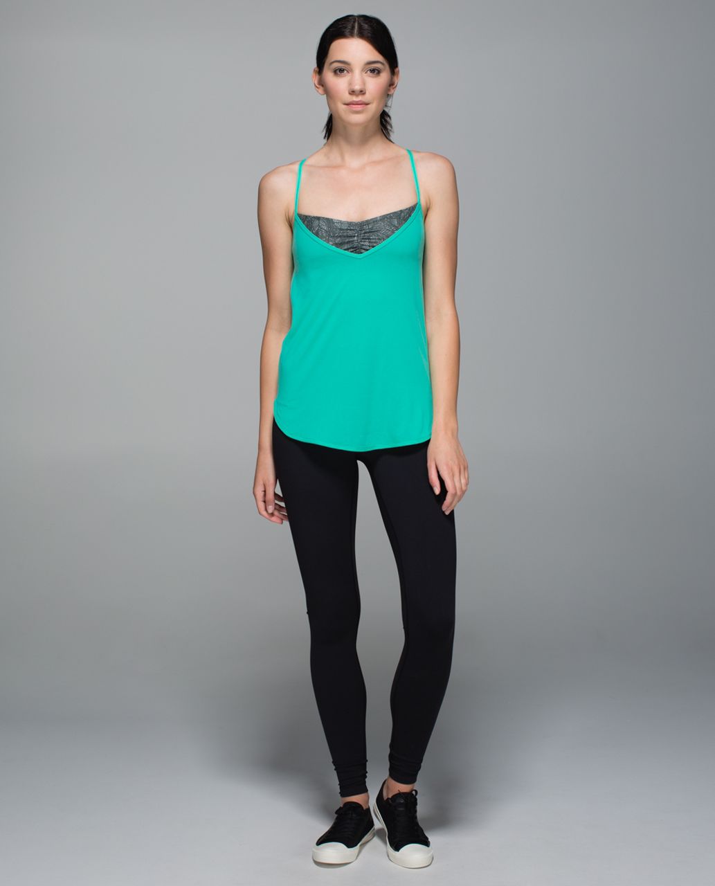 Lululemon Roll Out Tank - Bali Breeze / Jazzy White Gator Green