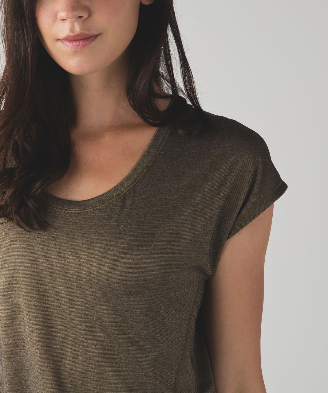 Lululemon Sweaty Or Not Crop Tee - Heathered Black / Gold