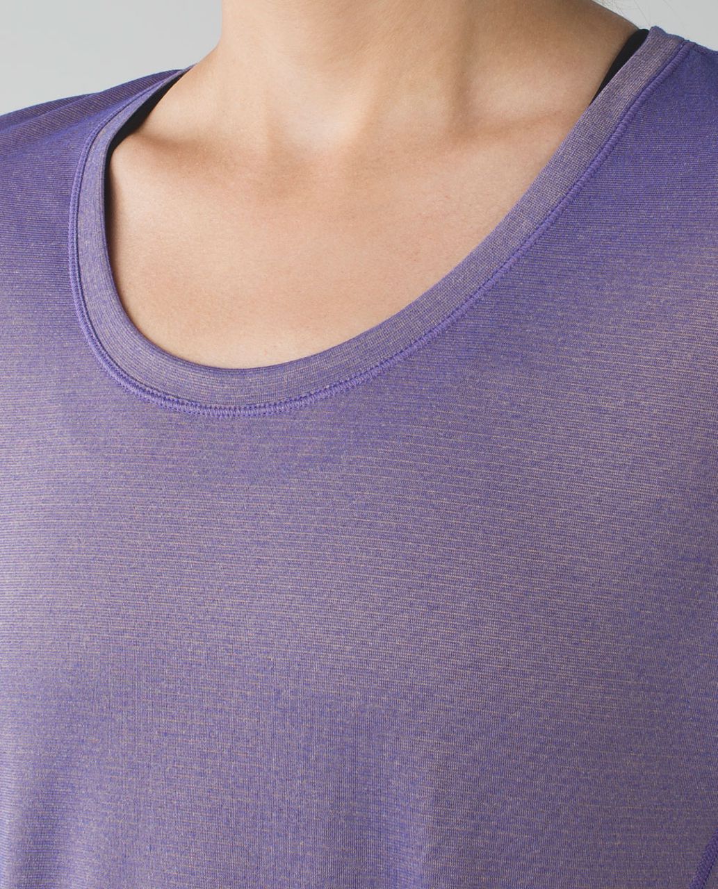 Lululemon Sweaty Or Not Crop Tee - Heathered Iris Flower / Gold