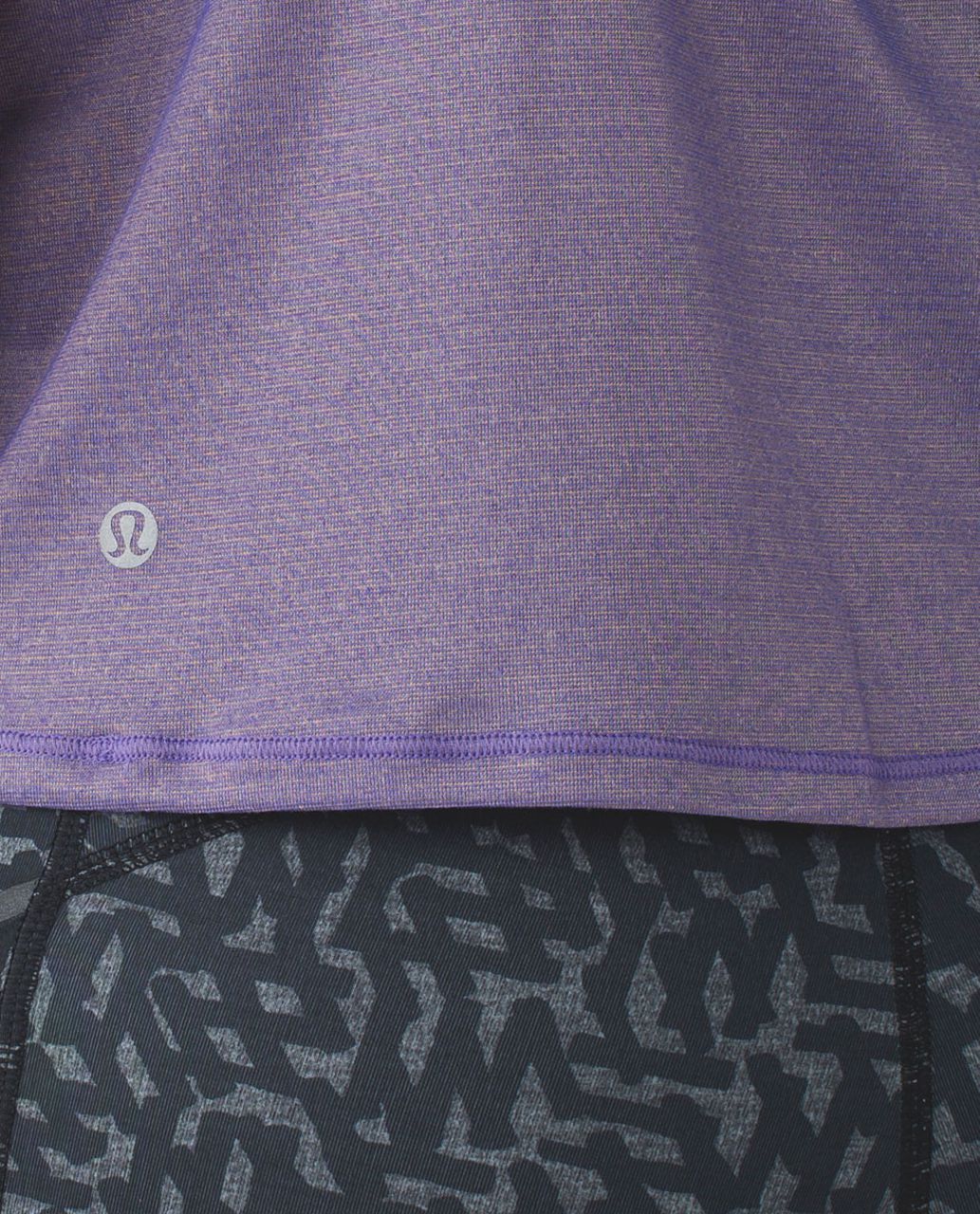 Lululemon Sweaty Or Not Crop Tee - Heathered Iris Flower / Gold