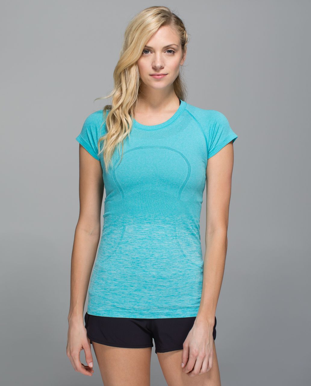 Lululemon Swiftly Tech Short Sleeve Crew - Heathered Peacock Blue