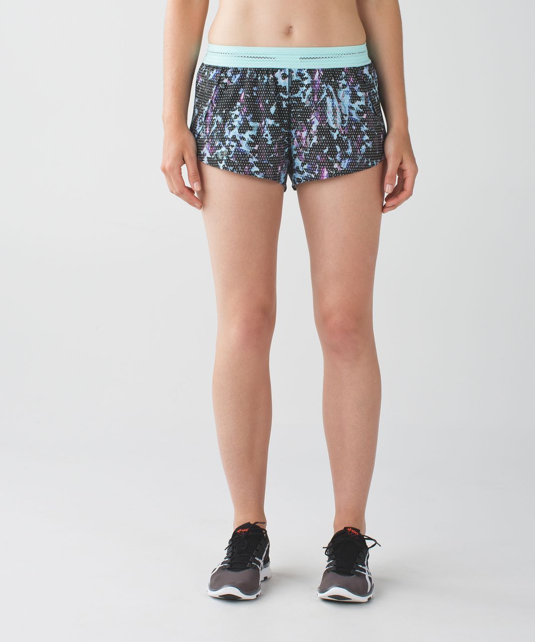 Lululemon Split Second Short - Floral Sport Tranquil Blue Multi / Tranquil Blue