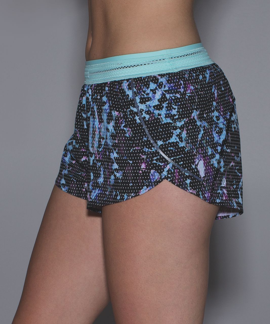 Lululemon Split Second Short - Floral Sport Tranquil Blue Multi