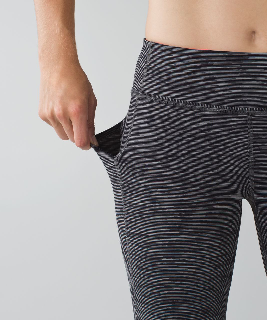 Lululemon Pace Rival Crop - Wee Are From Space Black Slate / Grapefruit