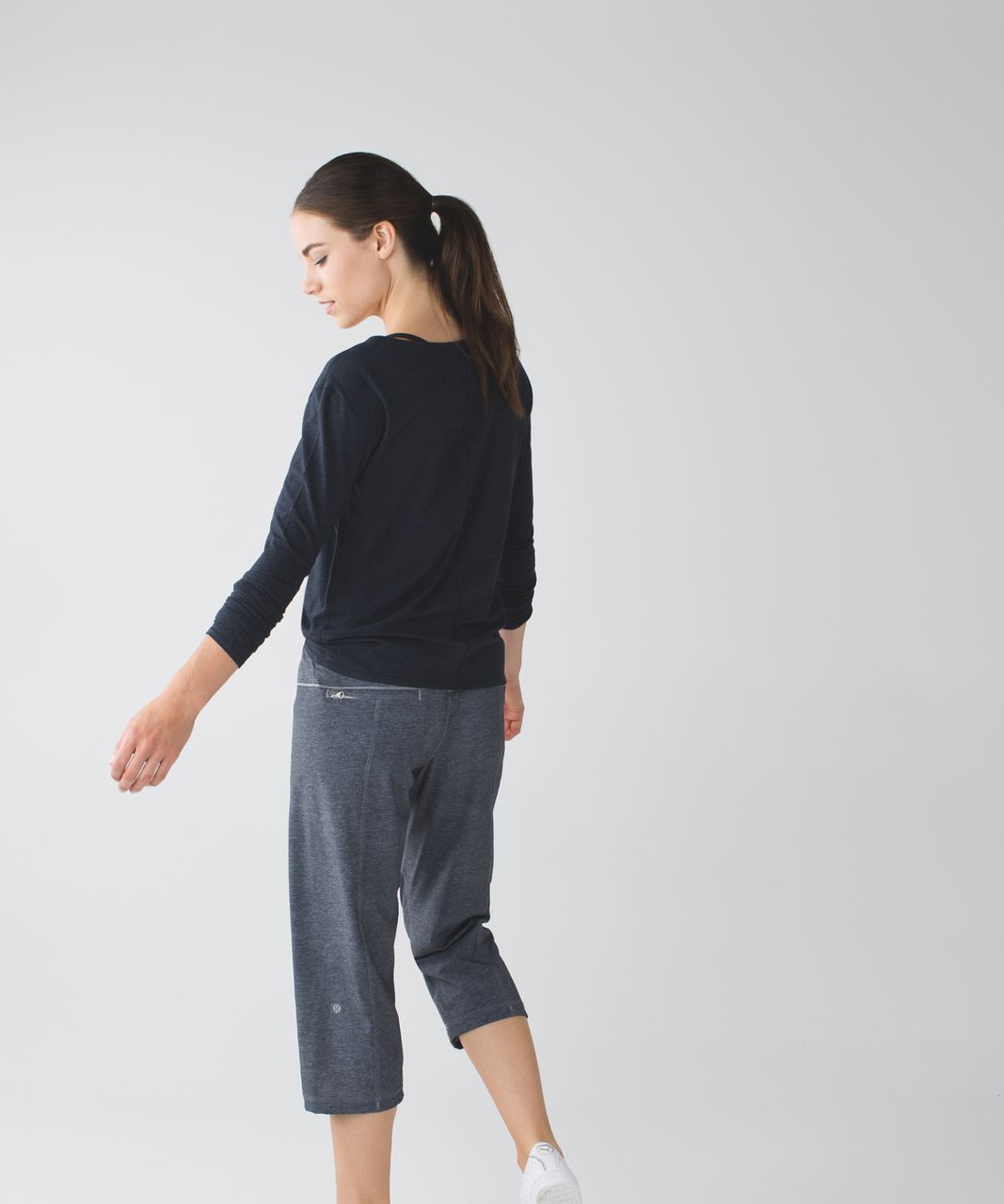 Lululemon Step Lively Crop - Heathered Texture Printed Greyt Deep Coal