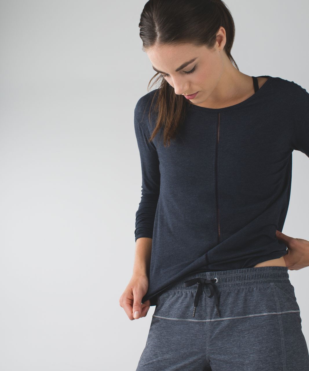 Lululemon Step Lively Crop - Heathered Texture Printed Greyt Deep Coal