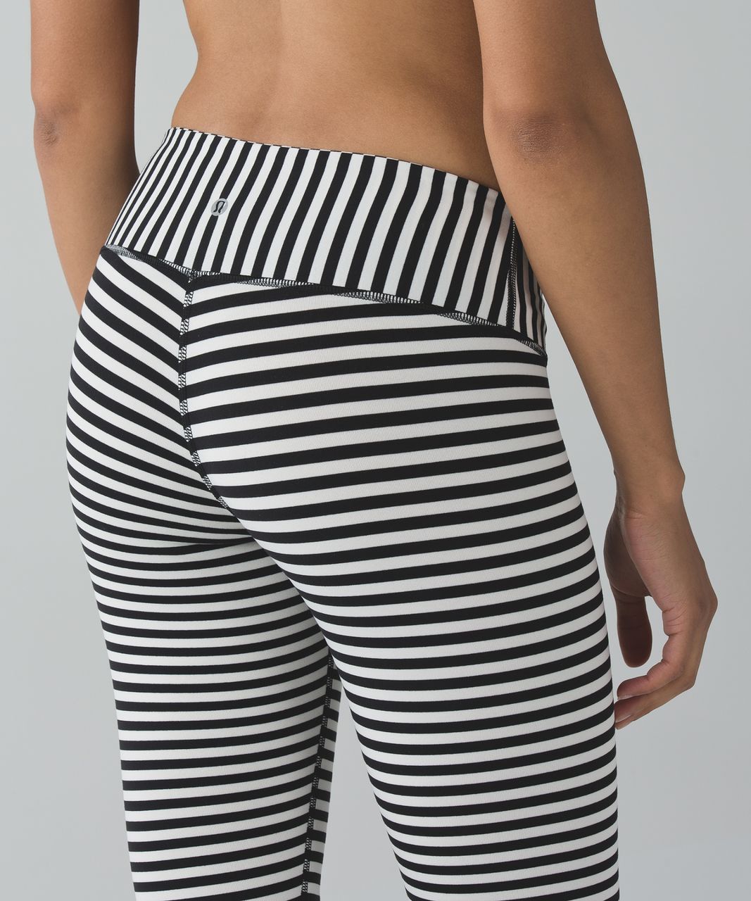 Lululemon Wunder Under Crop II - Textured Stripe Slate Deep Coal