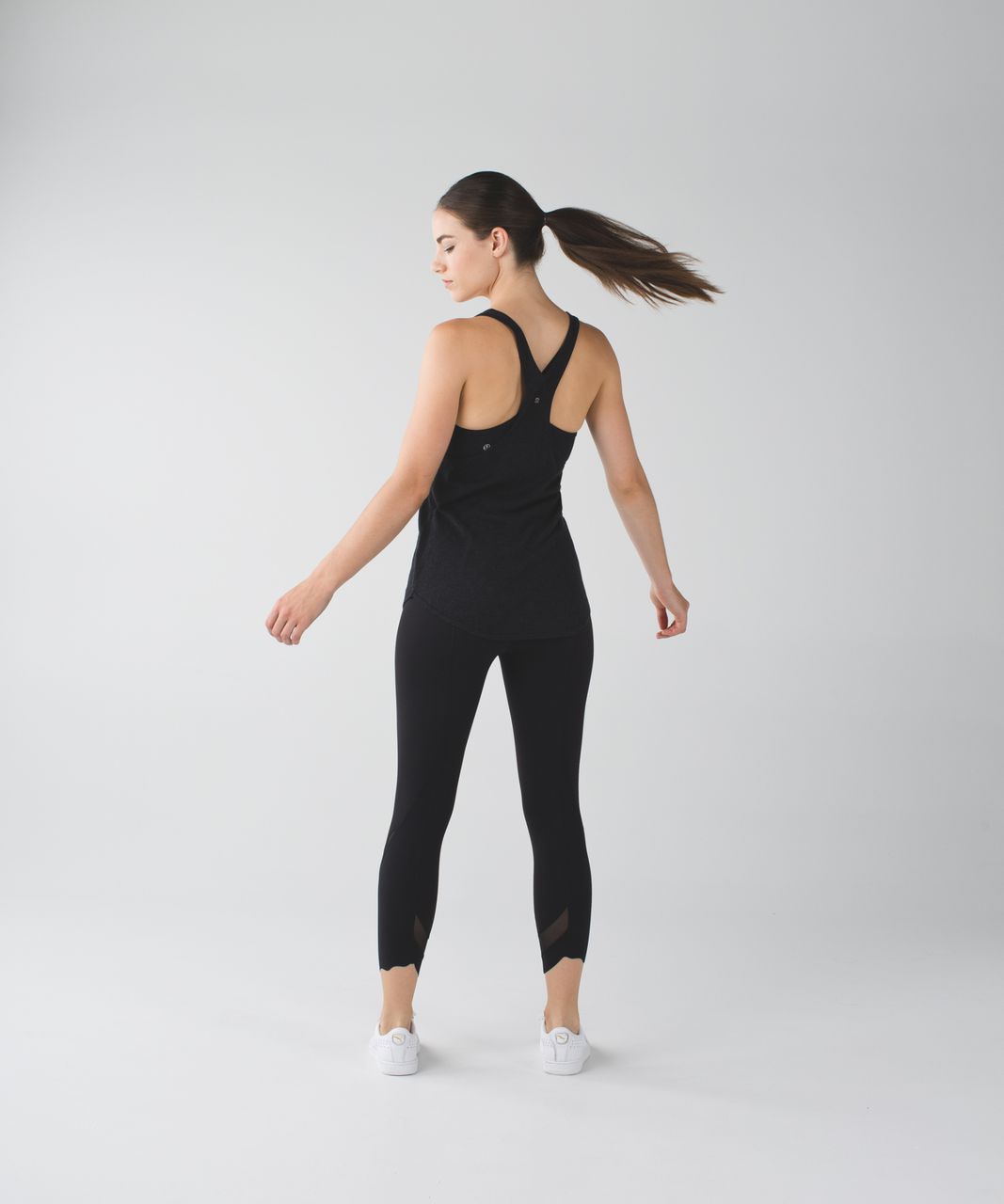 LULULEMON WOMENS WUNDER Under High-Rise Tight *Mesh Crop Black 2