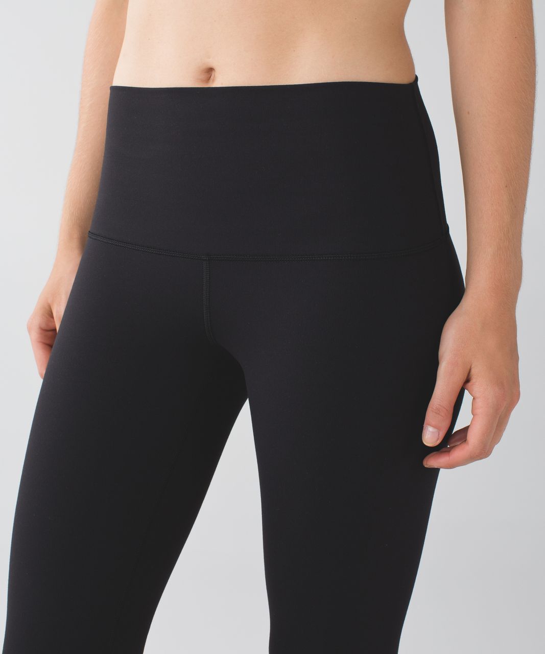 Lululemon Wunder Under Crop II *Full-On Luon (Roll Down Mesh) - Black