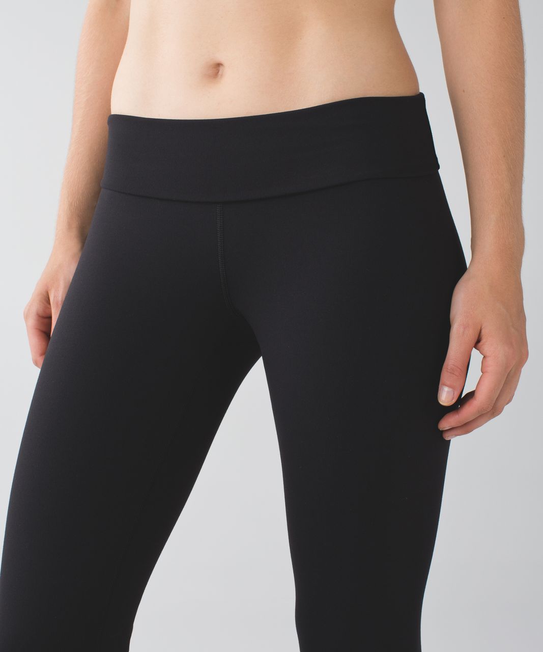 Lululemon Wunder Under Crop II *Full-On Luon (Roll Down Mesh) - Black