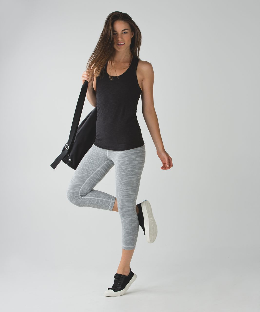 Lululemon Wunder Under Crop II (Roll Down) - Wee Are From Space Silver Spoon