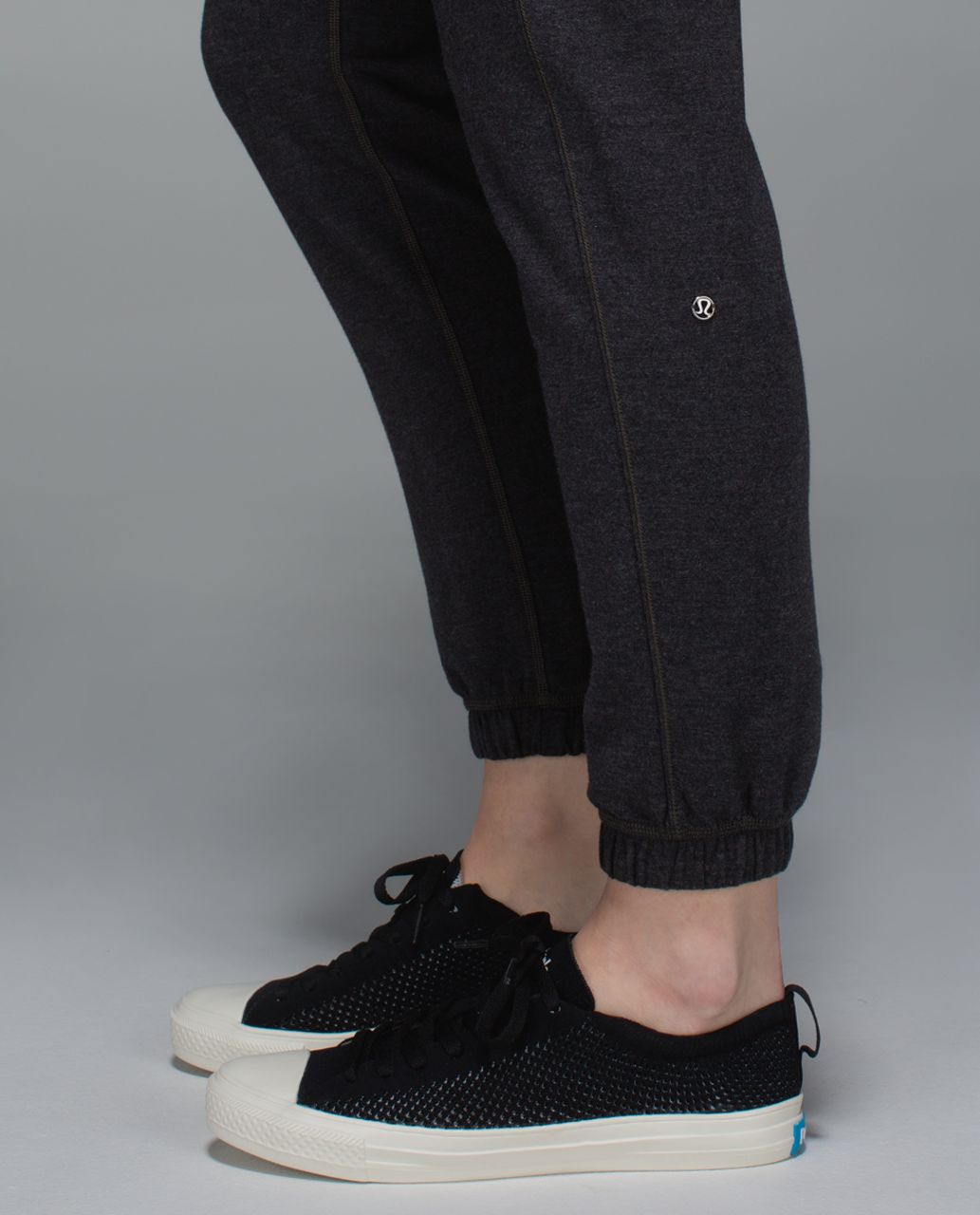 Lululemon Cotton-Cashmere Knit Mid-Rise Jogger - Heathered Black - lulu  fanatics