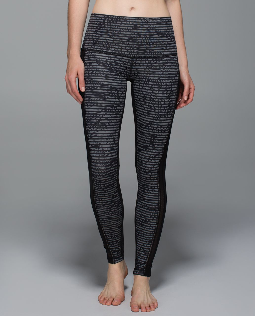 Lululemon Wunder Under Pant *Luxtreme (Roll Down) - Stripe Play Slate Black / Black