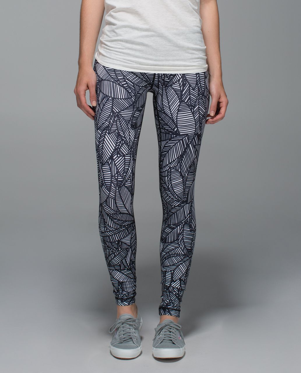 Lululemon Wunder Under Pant *Full-On Luon (Roll Down) - Heat Wave White  Black - lulu fanatics