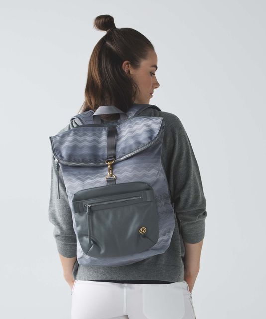 Lululemon Kickin' It Backpack - Black / Slate / Black - lulu fanatics