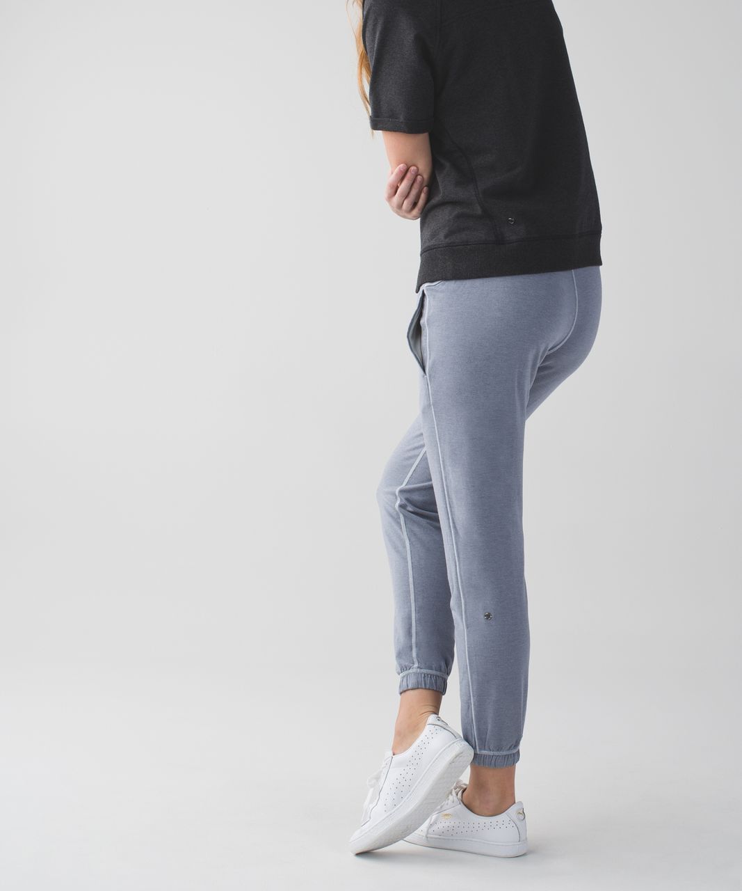 Lululemon Cotton-Cashmere Knit Mid-Rise Jogger - Heathered Black - lulu  fanatics