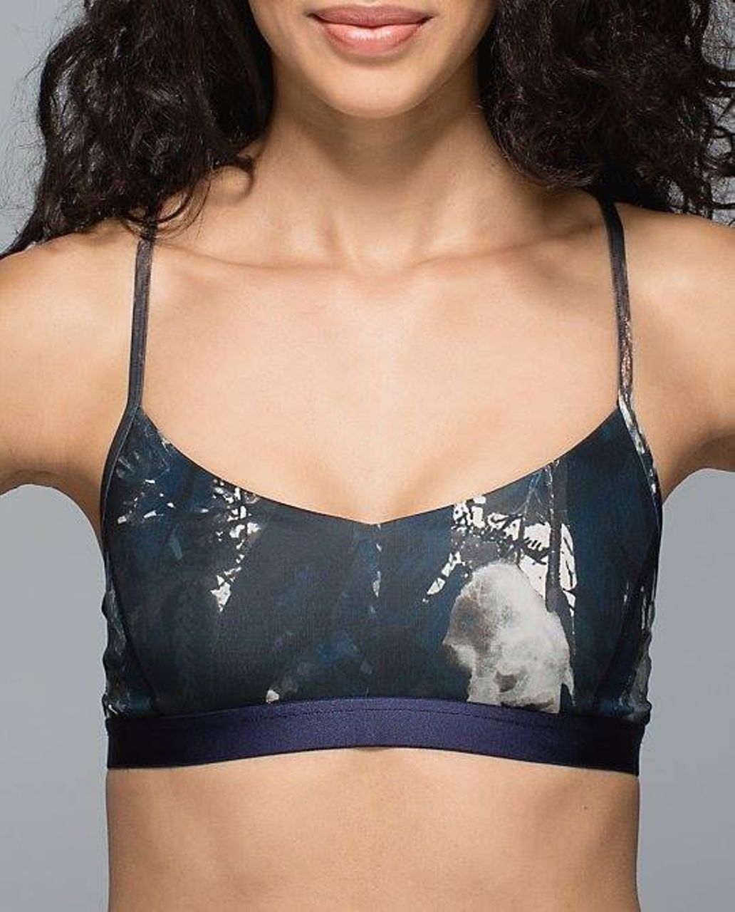 Lululemon Shala Bra - Painted Feathers Cashew Multi / Naval Blue / Peach Fuzz